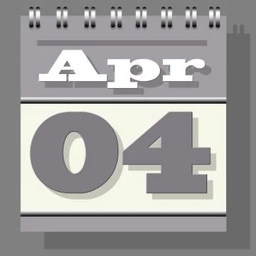 Single leaf daily office and domestic calendar of grey color with open date p Stock Illustration