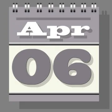 Single leaf daily office and domestic calendar of grey color with open date p Stock Illustration