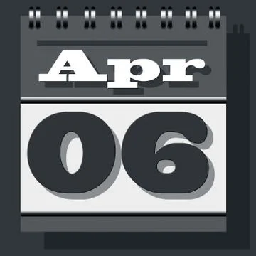 Single leaf daily office and domestic calendar of grey color with open date p Stock Illustration
