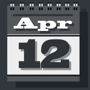 Single leaf daily office and domestic calendar of grey color with open date p Stock Illustration