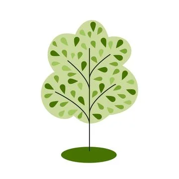 Single leaf tree clip art Stock Illustration