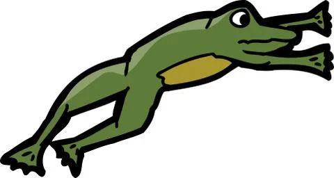 Single Leaping Frog Stock Illustration