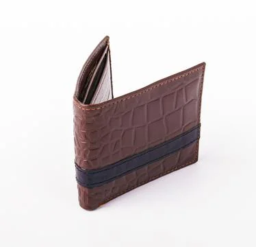 Single leather wallet isolated on white background Stock Illustration