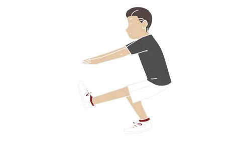 Single Leg Squat Men Stock Illustration