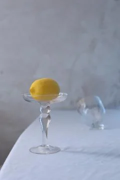 Single lemon on white background Stock Photos