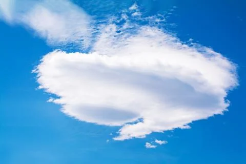 A single lenticular cloud in blue sky Stock Photos