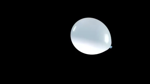 Single Light Blue Balloon Falling as Green Screen and Luma Key Effects Stock Footage 303578296