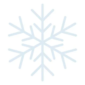 Single light blue geometric snowflake shape isolated on white for winter de.. イラスト素材
