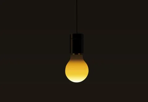 Single Light Bulbs on A Brown Background Stock-Illustration