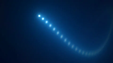 Single Light With Trails Flying in Infinity Infinite Shape Around Frame Stock Footage 143892237