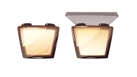 Single light yellow eyeshadows, opened and closed Stock Illustration