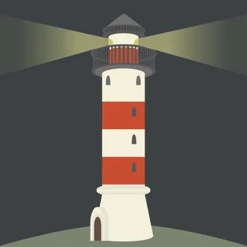 Single lighthouse Stock Illustration