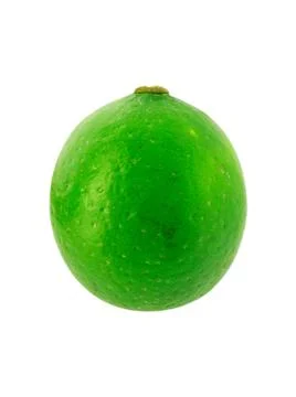 Single lime isolated on white background. Stock Photos