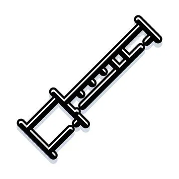 Single line art wind instrument icon illustration Stock Illustration
