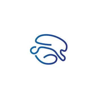 Single line bunny rabbit design logo Illustrazione stock