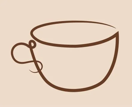 Single Line Coffee Cup Stock Illustration