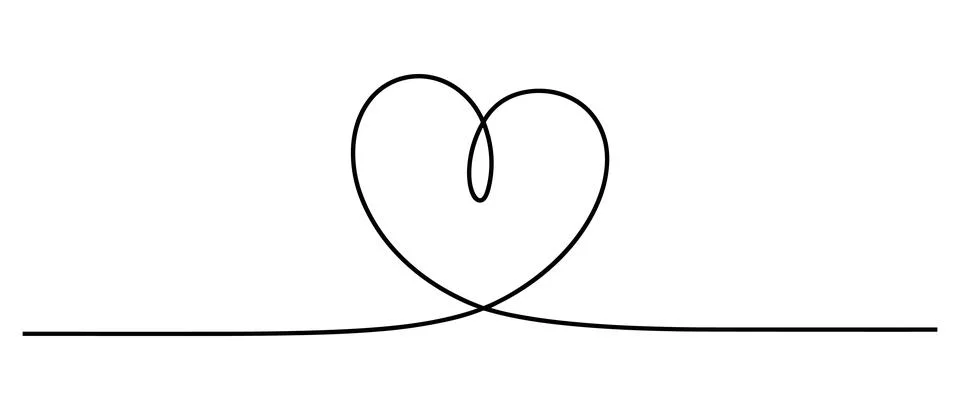 Single Line Continuous of a Heart Shape on White Background Keywords: heart.. Stock Illustration
