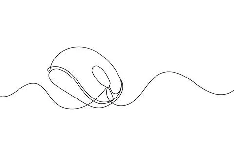 Single line drawing of a computer mouse Stock Illustration