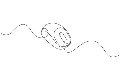 Single line drawing of a computer mouse Stock Illustration