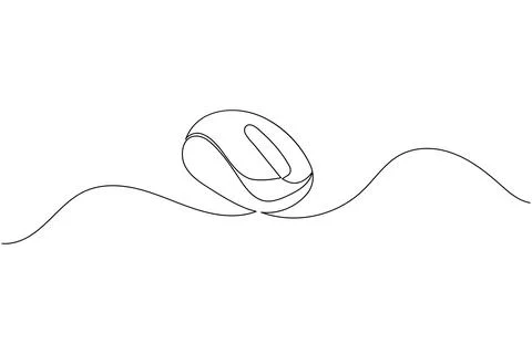 Single line drawing of a computer mouse Stock Illustration