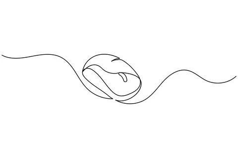 Single line drawing of a computer mouse Stock Illustration