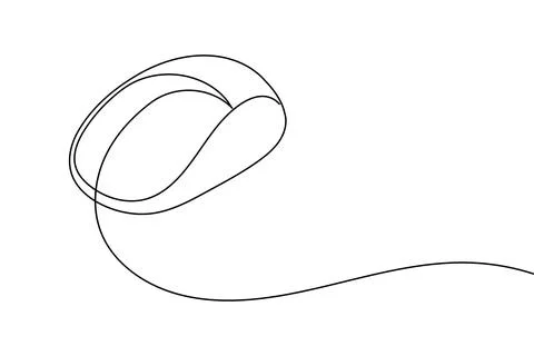 Single line drawing of a computer mouse Stock Illustration
