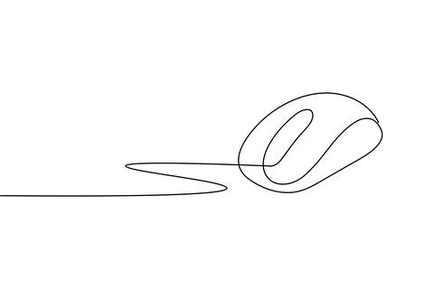 Single line drawing of a computer mouse Stock Illustration