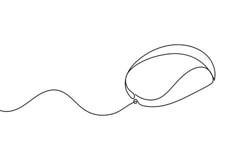 Single line drawing of a computer mouse Stock Illustration