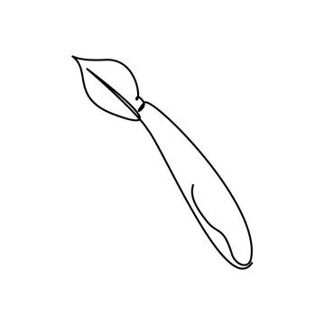 Single line drawing of a dip pen. stationary for school equipment. Back to sc Иллюстрация