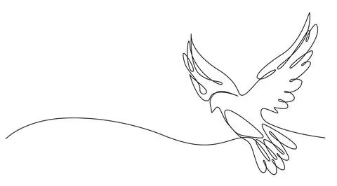 Single line drawing of a dove Stock-Illustration