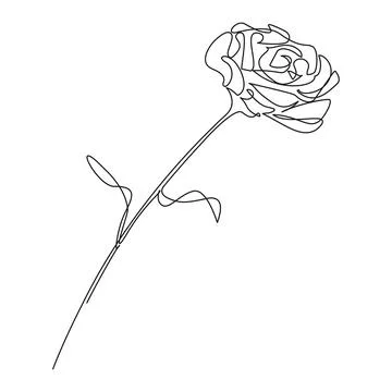 Single line drawing of a flower Illustrazione stock