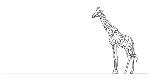 Single line drawing of a giraffe イラスト素材