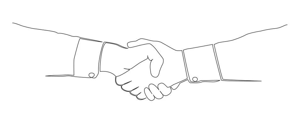 Single line drawing of handshake イラスト素材