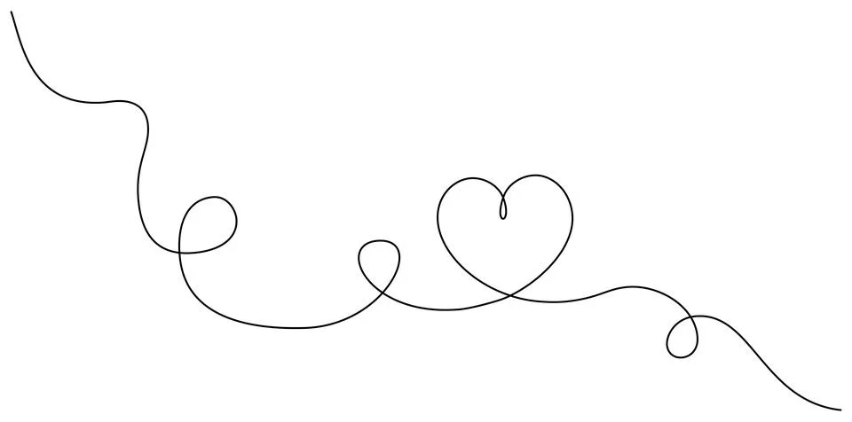 Single line drawing of heart shape Illustrazione stock