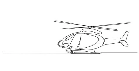 Single line drawing of helicopter イラスト素材