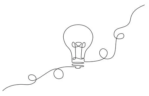 Single line drawing of light bulb イラスト素材