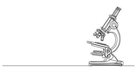 Single line drawing of microscope イラスト素材