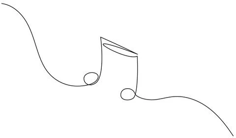 Single line drawing of musical notes イラスト素材