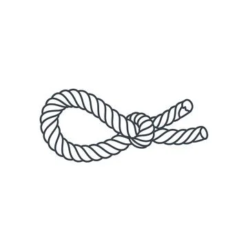 Single line drawing of rope knot 库存插图