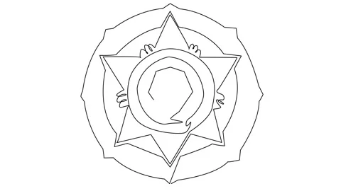 A single line drawing of a sheriff's star badge Stock Footage 282147021