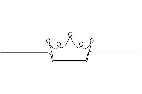 Single line drawing of a simple crown Stock Illustration