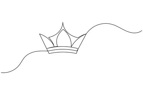 Single line drawing of a simple crown Stock Illustration