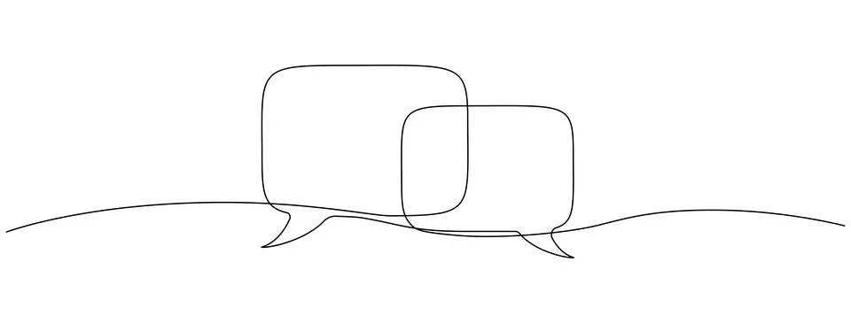 Single line drawing of speech bubbles イラスト素材