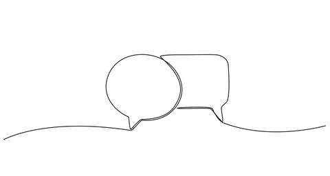 Single line drawing of speech bubbles Stock-Illustration