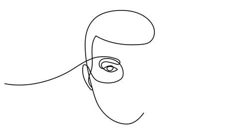 Single line drawing of young man wearing mask. Hygienic mask to prevent infectio Stock Footage 144036712