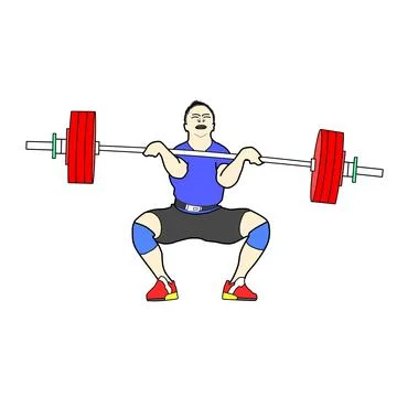 Single line drawing of young strong weightlifter man preparing for barbell gym. Stock Illustration