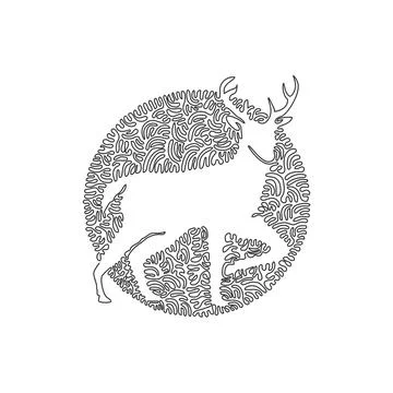 Single line editable vector illustration of deer symbol strength and nobility Stock Illustration