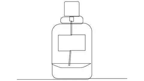 Single Line Perfume Bottle with Blank Label Editable Stroke Stock-Illustration