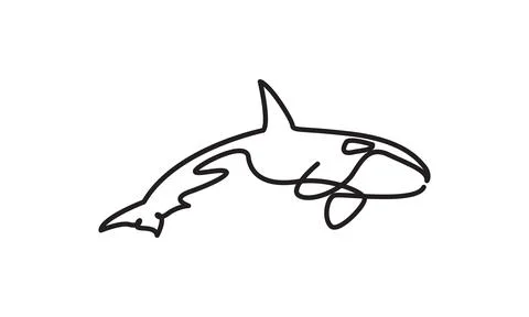 Single lines whale logo vector symbol icon design illustration Stock Illustration