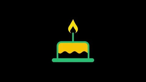 Single lit candle icon animation isolated on black background Vidéo 336478174